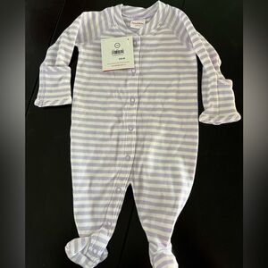 Hanna Anderson light purple striped onesie